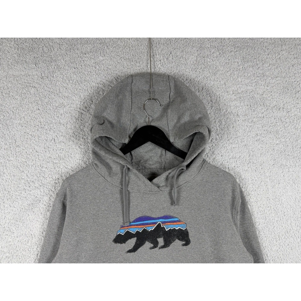 Patagonia Uprisal Hoodie Womens Size L Shadow Gray Fitz Roy Bear Pullover 39556 - Picture 4 of 7